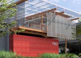 Arquitetura sustentável do Edifício Integrador da Poli-USP com estruturas de madeira engenheirada, exemplificando os critérios da certificação AQUA-HQE.