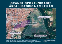 Terreno de 521 mil m² com estruturas da antiga Tecelagem Parahyba em São José dos Campos que será leiloado pela Sodré Santoro.