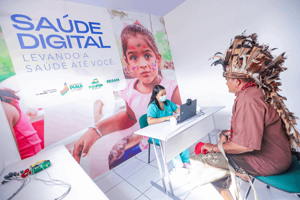 Atendimento na cidade de Piripiri no Piauí, em ponto atendimento dedicado ao atendimento das comunidades indígenas locais.